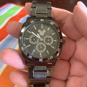 Disney Parks Gun Metal Mickey Mouse Men's Chronograph Watch
